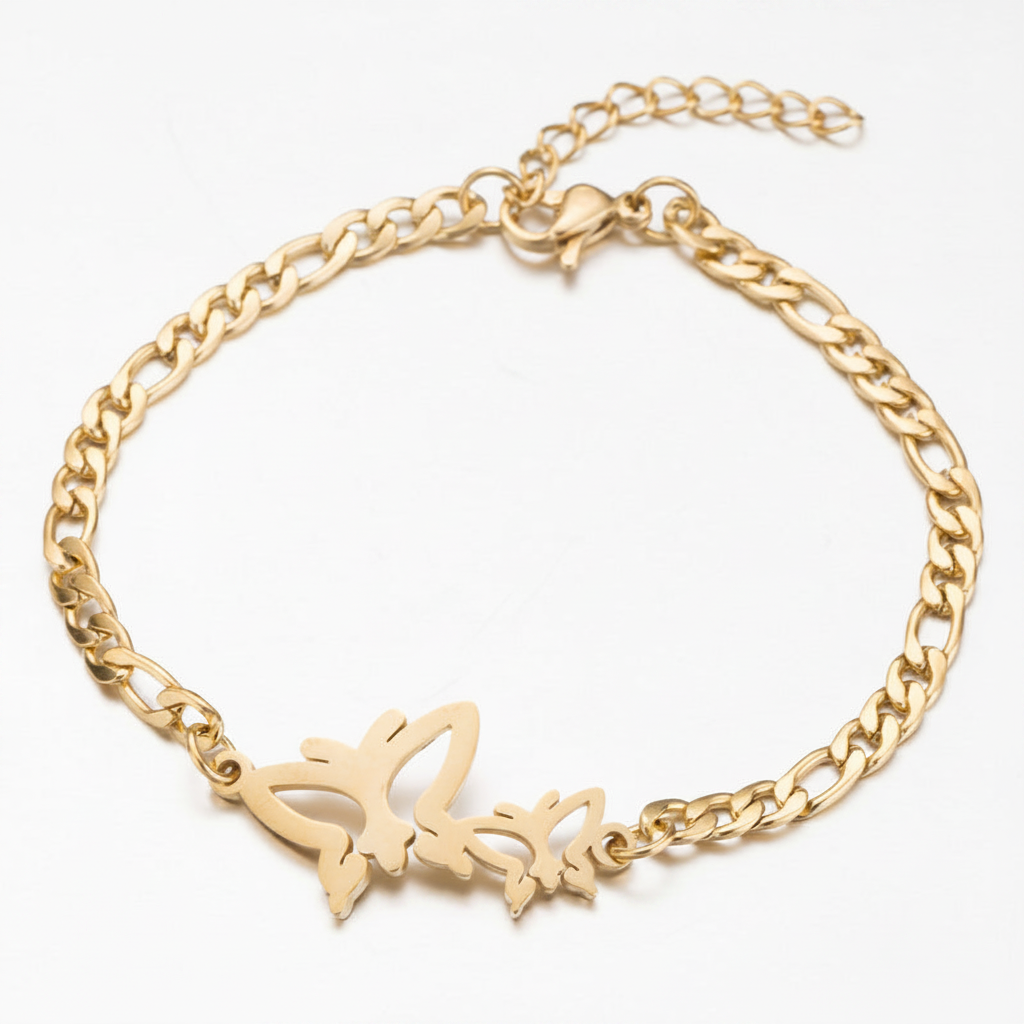 Gold butterfly bracelet studio