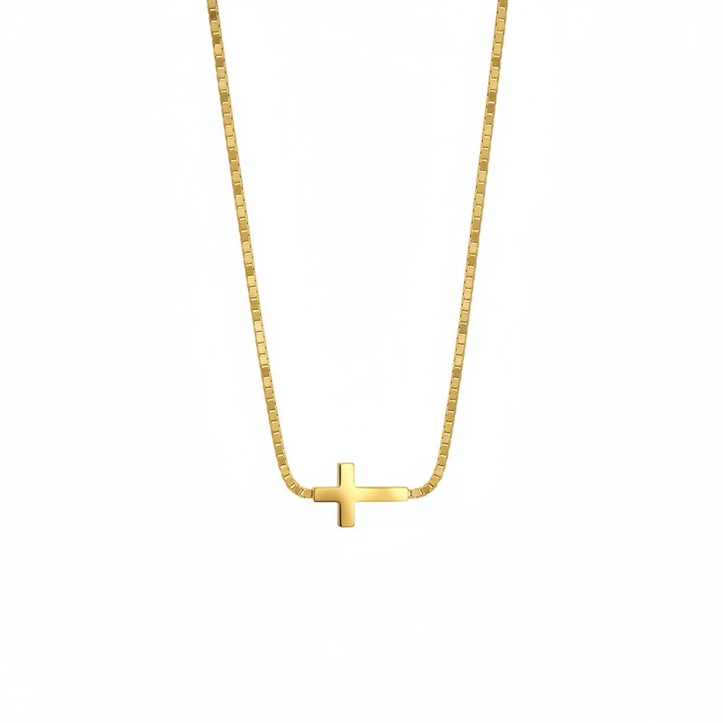 Goud sideways kruis - v1